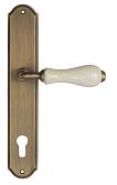 Дверная ручка Venezia на планке PL02 мод. Colosseo (мат. бронза с белой керамикой паут